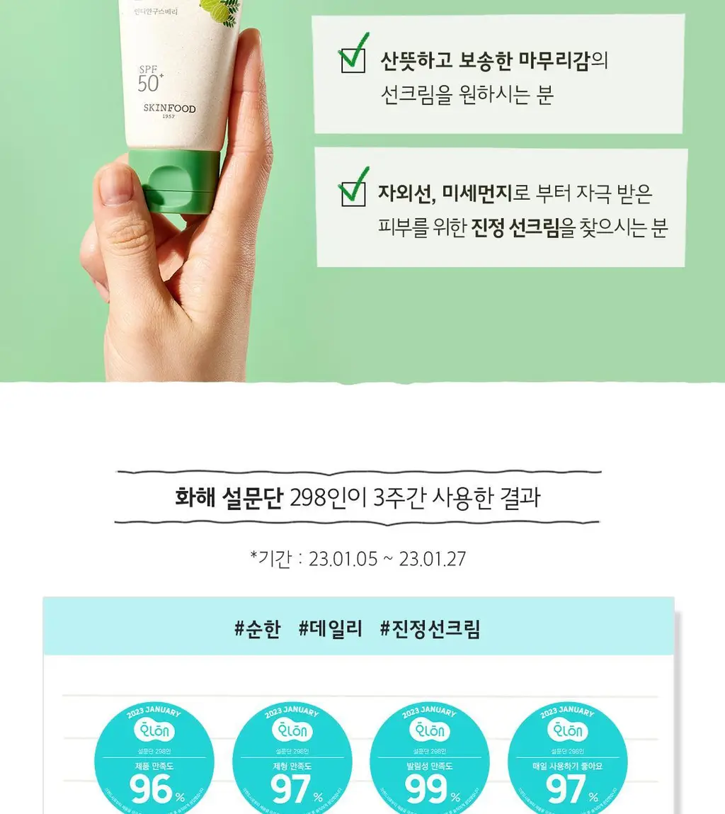 [무기자차/비건] 스킨푸드 베리 진정 선크림 50ml SPF50+ PA++++ 상세페이지 13